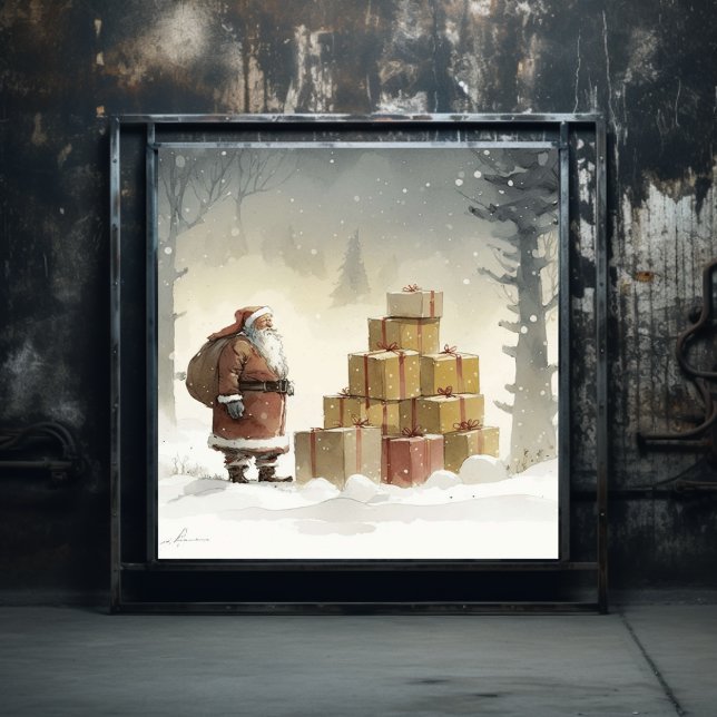 Festive Delight: African American Santa Poster (Creator Uploaded)