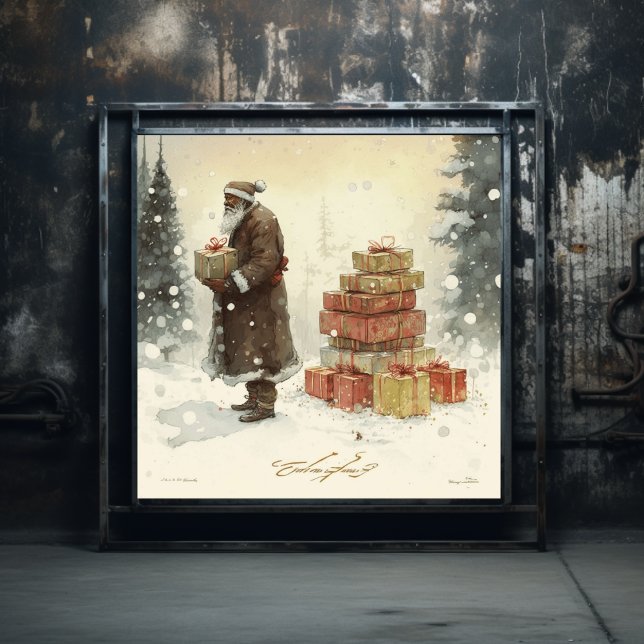 Festive Delight: Majestic African American Santa Poster (Creator Uploaded)