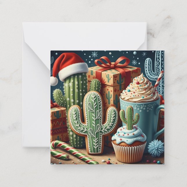 Festive Desert Christmas Scene Card (Back)