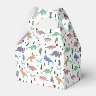 Festive Dinosaurs Christmas Pattern Favour Box