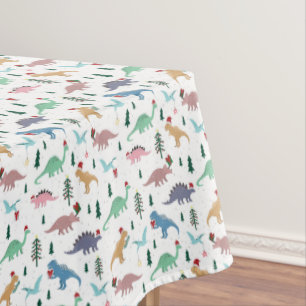 Festive Dinosaurs Christmas Pattern Tablecloth
