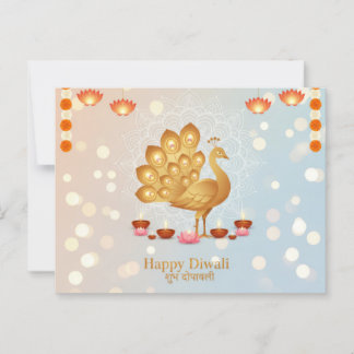 Festive diwali celebration postcard
