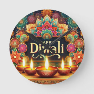 Festive Diwali Round Clock