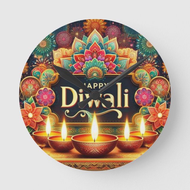 Festive Diwali Round Clock (Front)