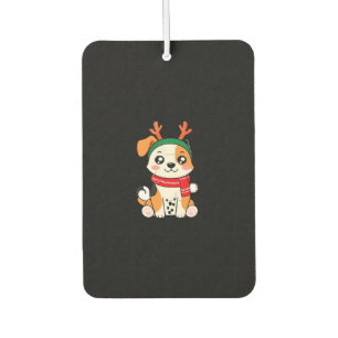 Festive Dog with Reindeer Antlers � Cute Christmas Car Air Freshener