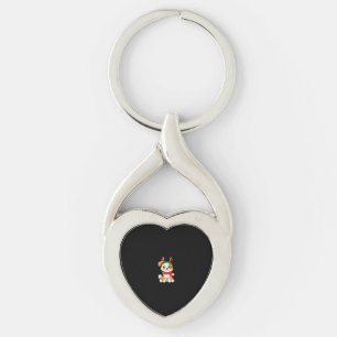 Festive Dog with Reindeer Antlers � Cute Christmas Key Ring