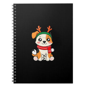 Festive Dog with Reindeer Antlers � Cute Christmas Notebook
