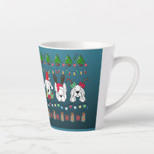 Festive dogs Christmas pattern - cute hoiiday dogs Latte Mug