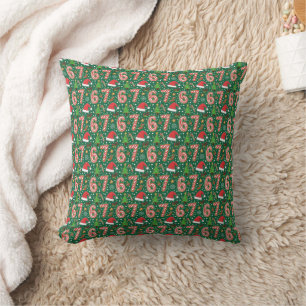 Festive Doodle 6-7 Meme Christmas Cushion