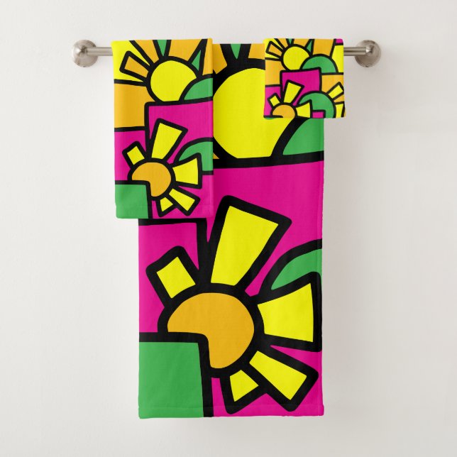 Festive Doodle Art 42 Bath Towel Set (Insitu)
