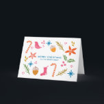Festive Doodles Merry Christmas Greeting Card<br><div class="desc">A holiday greeting card featuring festive doodles.</div>
