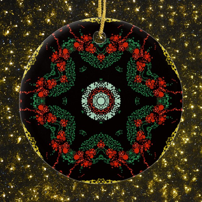 Festive Dot Mandala Ceramic Tree Decoration (Creator Uploaded)