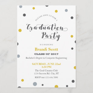 Festive Dots Graduation Invitation