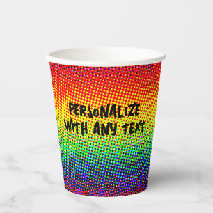 Festive Dots Rainbow Cool Cheerful Fun Colourful Paper Cups