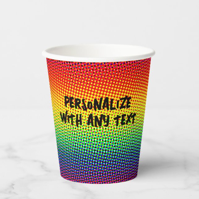 Festive Dots Rainbow Cool Cheerful Fun Colourful Paper Cups (Front)
