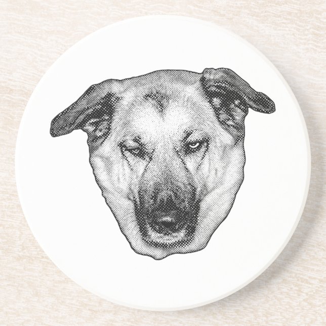 Festive Dotted Dog Coaster (Front)