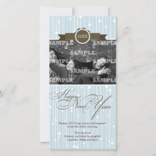Festive Dotted Stripes New Year Holiday Card