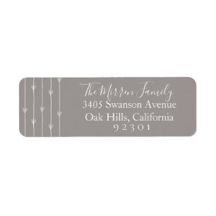 Festive Dove Grey Boho Return Address Label
