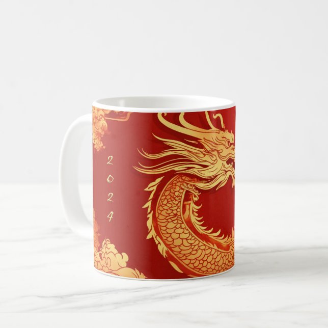 Festive Dragon Chinese New Year Coffee Mug (Front Left)