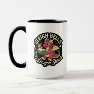 Festive Dragon Storybook Holiday Morning Cheer Mug