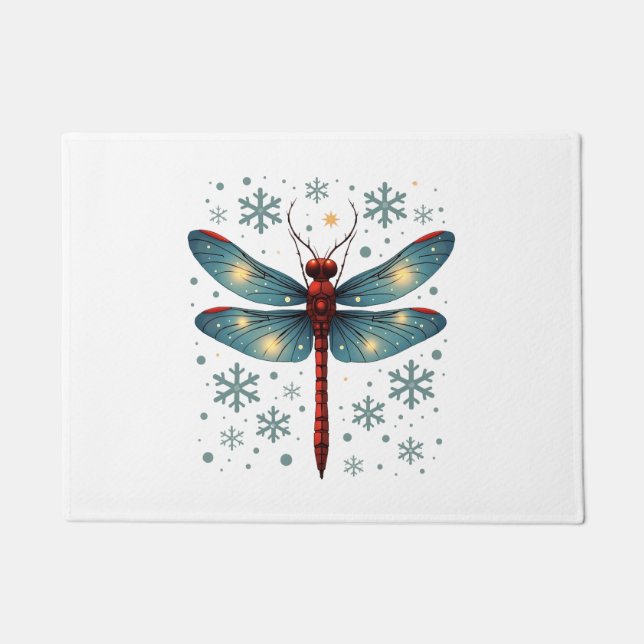 Festive Dragonfly Glow Doormat (Front)