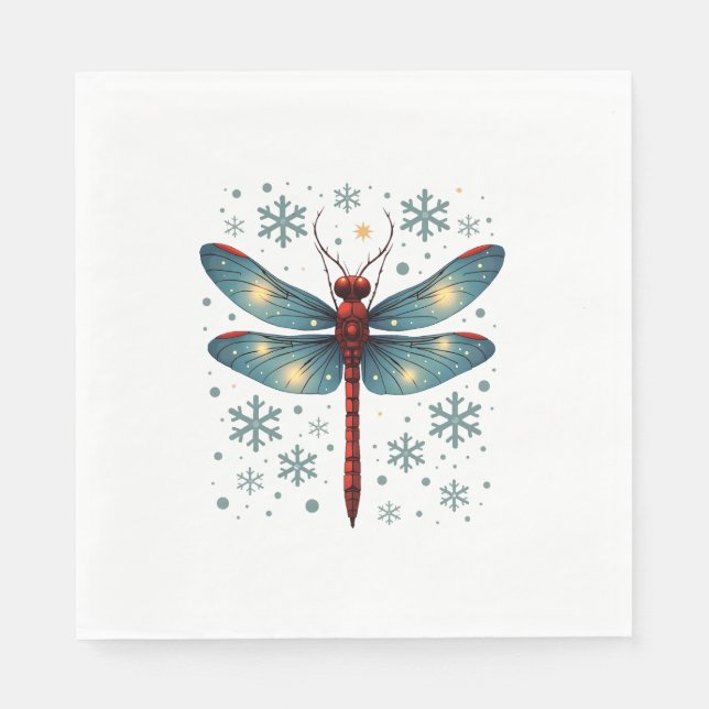 Festive Dragonfly Glow Napkin (Front)