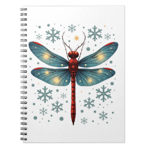 Festive Dragonfly Glow Notebook