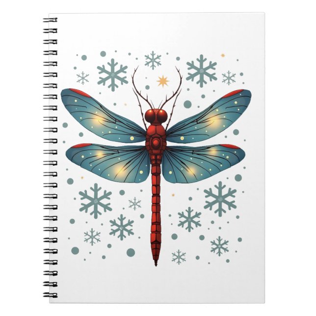 Festive Dragonfly Glow Notebook (Front)