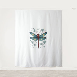 Festive Dragonfly Glow Tapestry