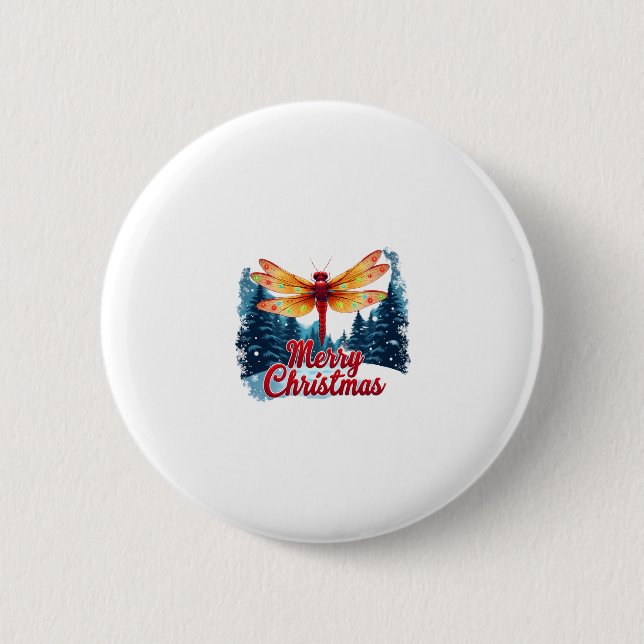 Festive Dragonfly Lights 6 Cm Round Badge (Front)