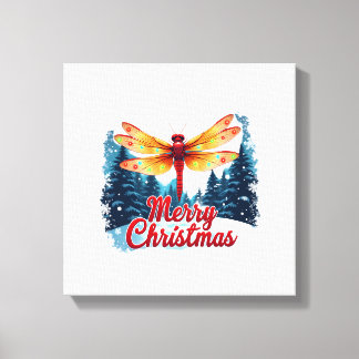 Festive Dragonfly Lights Canvas Print