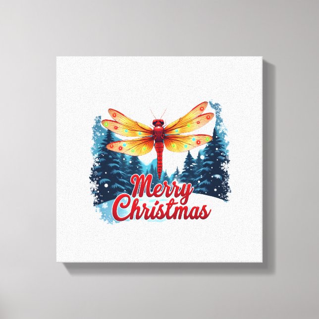 Festive Dragonfly Lights Canvas Print (Front)