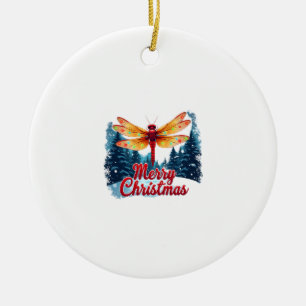 Festive Dragonfly Lights Ceramic Tree Decoration