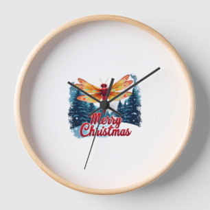 Festive Dragonfly Lights Clock