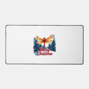 Festive Dragonfly Lights Desk Mat