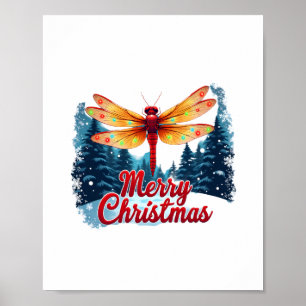 Festive Dragonfly Lights Poster