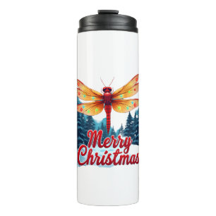 Festive Dragonfly Lights Thermal Tumbler