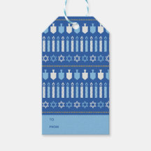 Festive Dreidel Icons Hanukkah Holiday Blue Gold