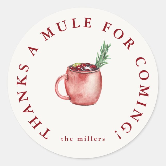Festive Drink Thank You Sticker (Front)