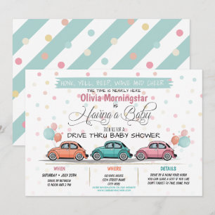 Festive Drive By Baby Shower Parade Invitation
