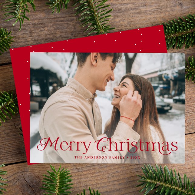 Festive Elegance Merry Christmas Photo Holiday Card (Creator Uploaded)