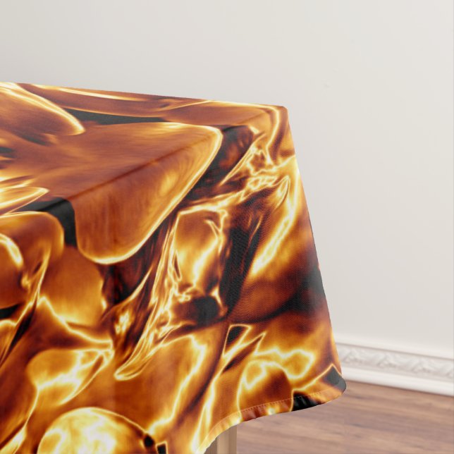 Festive Elegant Brown Gold Copper Christmas Star Tablecloth (In Situ)