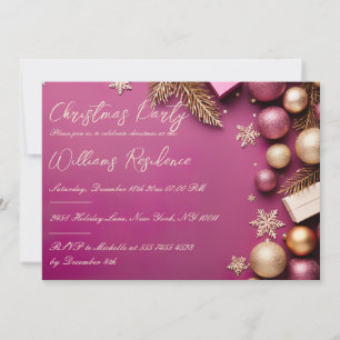 Festive Elegant Christmas Party Invitation