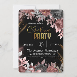 Festive Elegant flowers, Magical Christmas Reinder Invitation