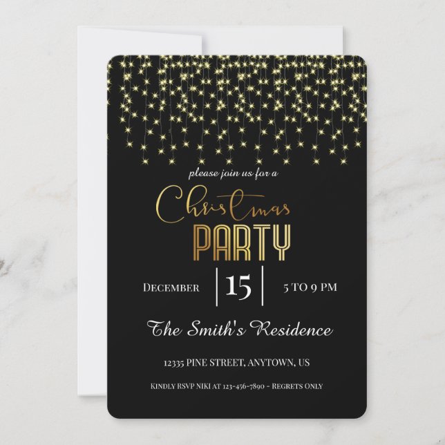 Festive Elegant  Magical Christmas  Invitation (Front)
