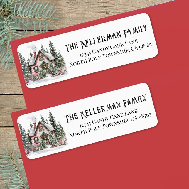 Festive Elegant Winter Christmas Return Address (Festive Elegant Winter Christmas Return Address label )