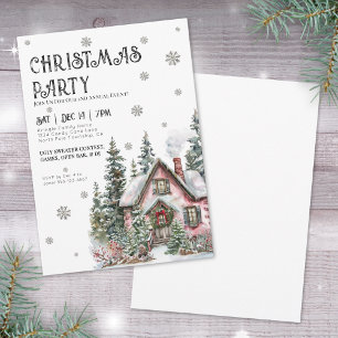 Festive Elegant Winter Holiday Christmas Party Invitation