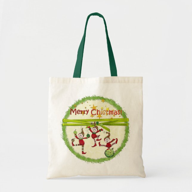 Festive Elves Christmas Gift Bags (Front)