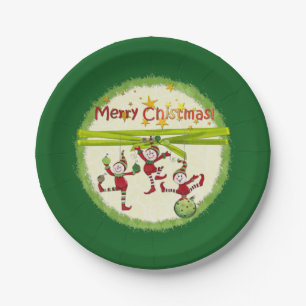 Festive Elves Christmas PARTY Paper Plate