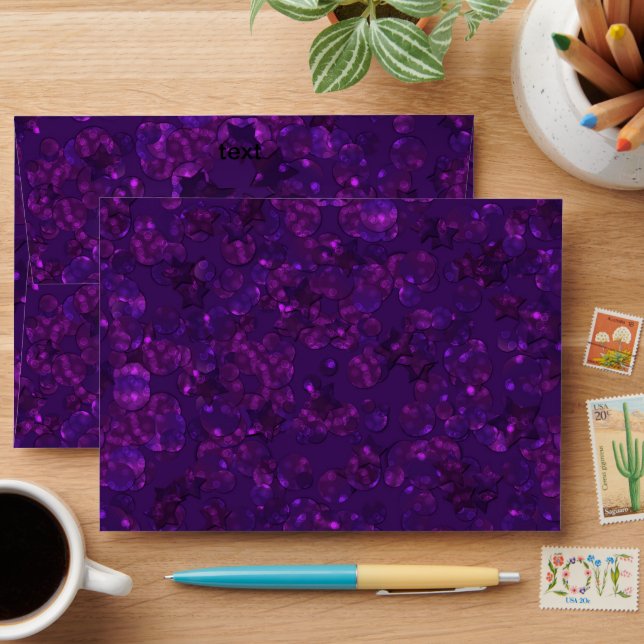 Festive envelope, purple, shiny envelope (Desk)